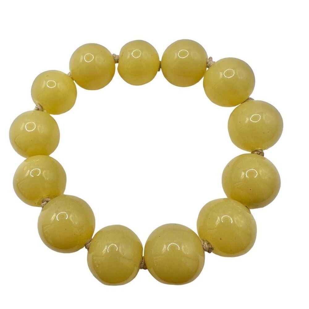 Yellow beaded stretchy bracelet